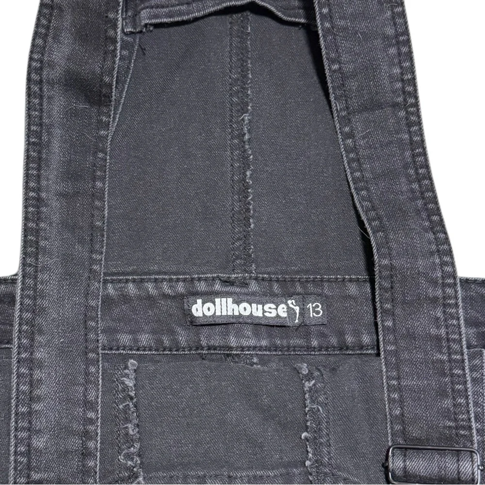 Dollhouse Black Cotton Blend Straight Leg Overalls‎ Women’s 13 33x27.5